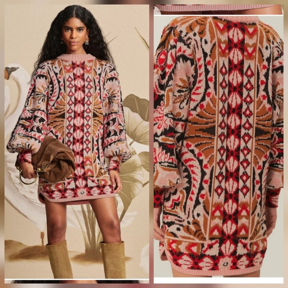 Farm Rio Seashell Knnit Sweater Dress - Picture 1 of 4